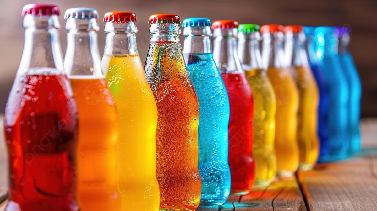 Mixed colorful drinks
